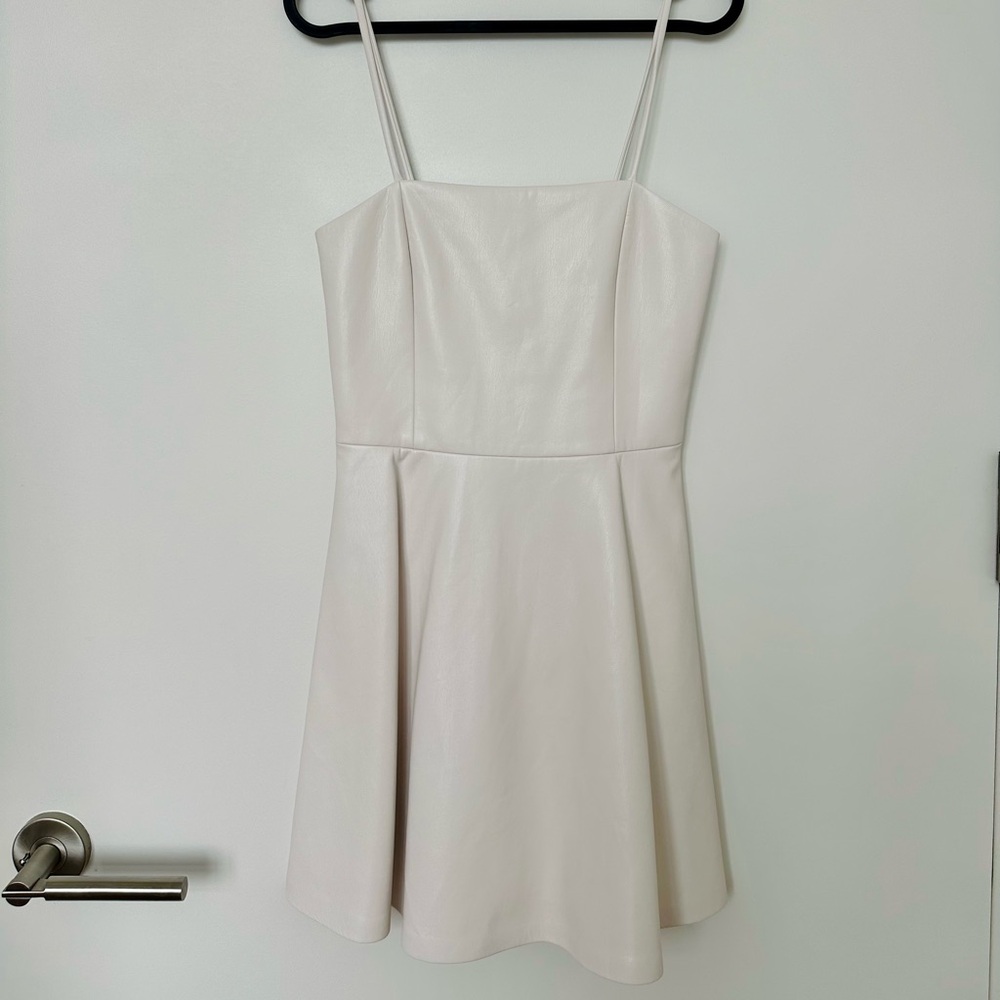 Alice + Olivia Cream Leather Strap Sundress